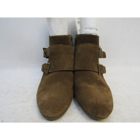 MUNRO Size 7.5 W (Wide Width) Brown Suede Wedge Heel Ankle Boots Booties - Picture 5 of 11